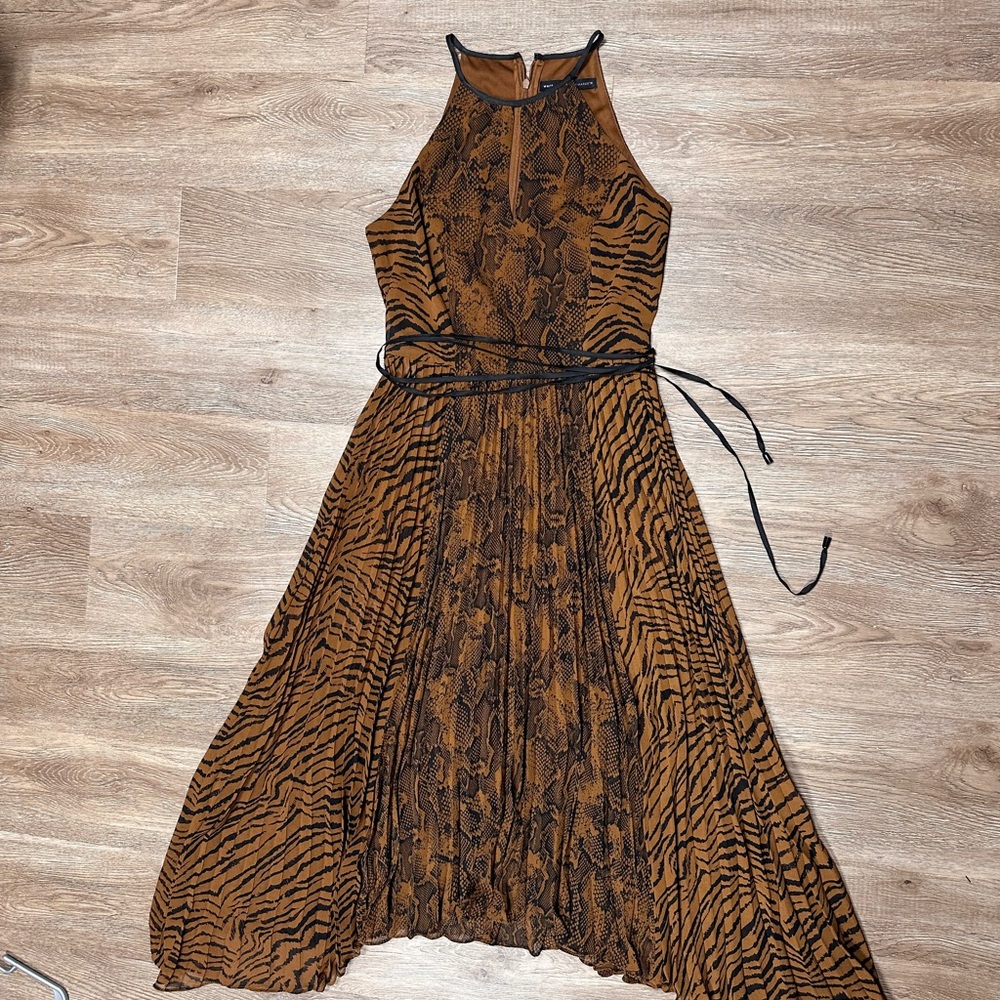 White House Black Market pleated midi dress.